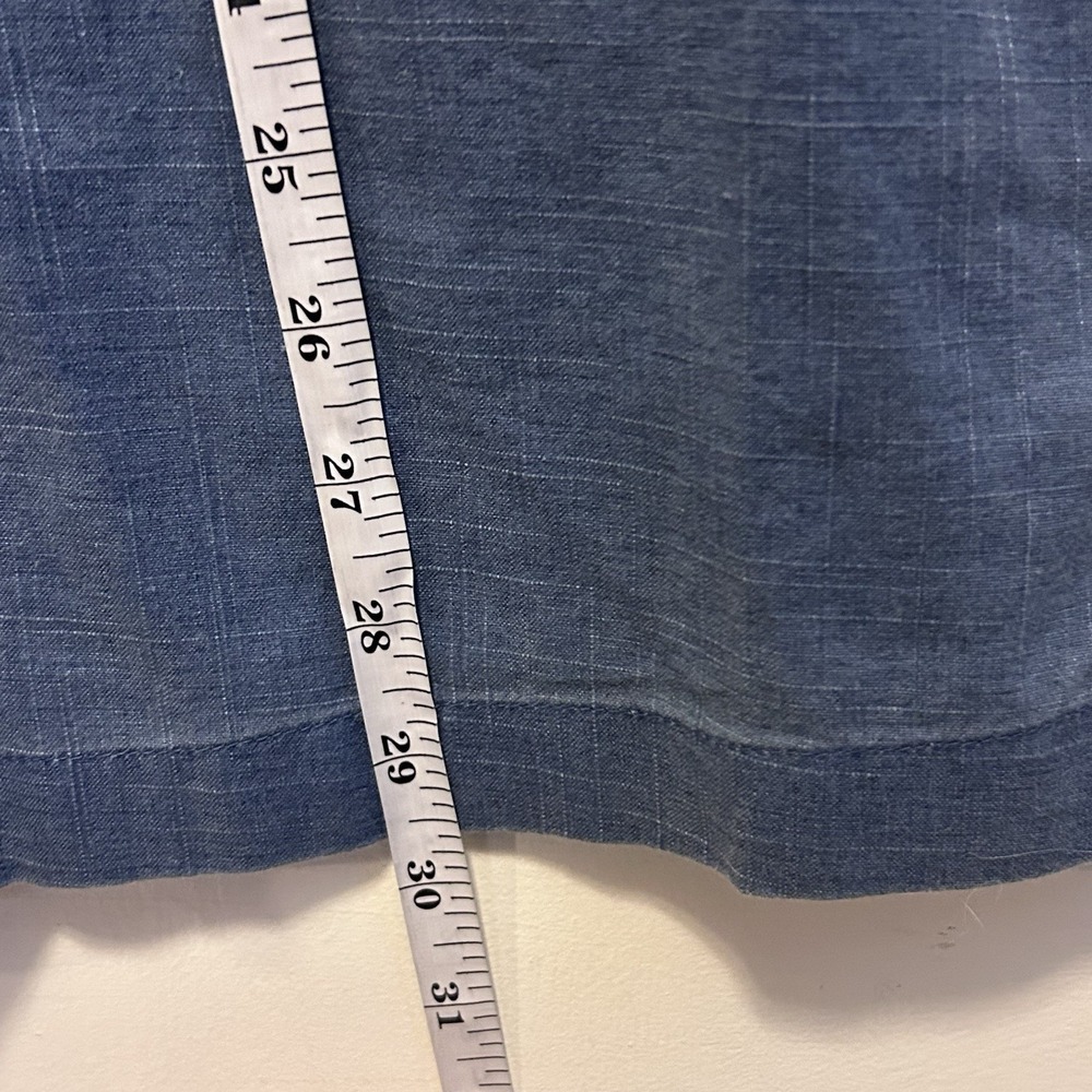 Faded Glory Blue Chambray Shirt Size Medium Short Sleeve 1 Pocket 100% Cotton - Picture 4 of 9